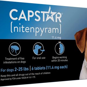 NEW CAPSTAR FLEA TREATMENT CONVENIENT ORAL 6 TABLETS FOR DOGS 2-25 LBS 06/23+