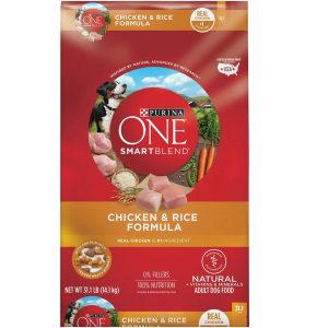 Purina ONE Natural Dry Dog Food, SmartBlend Chicken & Rice Formula – 31.1 lb Bag