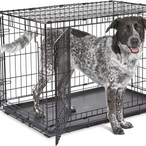 MidWest Homes for Pets Newly Enhanced Single & Double Door iCrate Dog Crate, Includes Leak-Proof Pan, Floor Protecting Feet, Divider Panel & New Patented Features