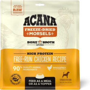 ACANA® Freeze Dried Dog Food & Topper, Grain Free, High Protein, Fresh & Raw Animal Ingredients, Free-Run Chicken Recipe, Morsels, 8oz