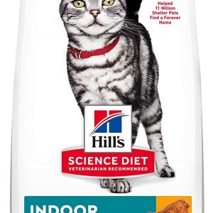 Adult Indoor Cat Food, Chicken Recipe Dry Cat Food, 15.5 lb. Bag x 2