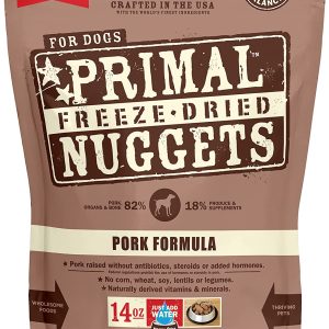 Freeze Dried Dog Food Nuggets Pork Formula,Grain Free Raw Dog Food, 14 oz x 2