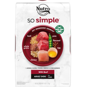 NUTRO SO SIMPLE Adult Beef & Rice Recipe Natural Dry Dog Food, 25lb