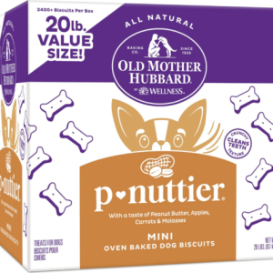 Old Mother Hubbard Classic P-Nuttier Mini Oven-Baked Biscuits Dog Treats,20lb