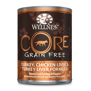 Wellness CORE Turkey, Chicken Liver & Turkey Liver Canned Dog Food, 12×12.5oz