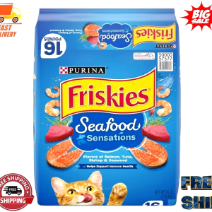 Friskies Dry Cat Food, Seafood Sensations, 16 lb