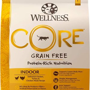 Wellness CORE Grain Free Natural Indoor Health Chicken& Turkey Dry Cat Food,11lb