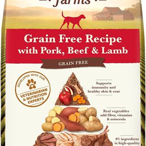 Whole Earth Farms Grain-Free Pork, Beef & Lamb Recipe Dry Dog Food 25lb