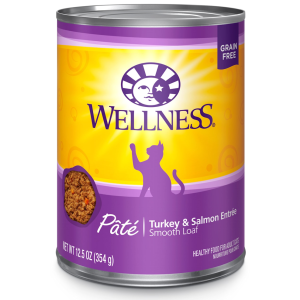 Wellness Complete Health Grain Free Turkey & Salmon Pate Wet Cat Food,12×12.5 oz