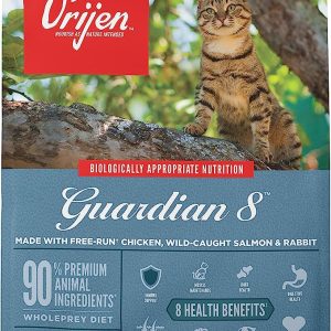 ORIJEN® Dry Adult Cat Food, Grain Free, Premium, High Protein, Fresh & Raw Animal Ingredients, Guardian 8, 10lb