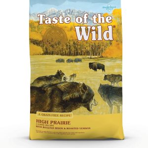 Taste of the Wild High Prairie Canine Grain-Free Recipe with Roasted Bison and Roasted Venison Adult Dry Dog Food, Made with High Protein from Real Meat and Guaranteed Nutrients and Probiotics 14lb