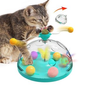Meows Windmill Funny Cat Toys Interactive Multifunctional Turntable Pet Educatio