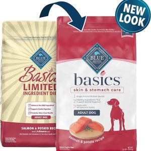 Blue Buffalo Basics Skin & Stomach Care, Natural Adult Dry Dog Food, Salmon & Potato 24-lb