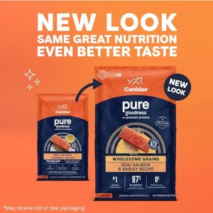 CANIDAE Pure Limited Ingredient Premium Adult Dry Dog Food, Real Salmon & Barley Recipe, 22 lbs, with Wholesome Grains