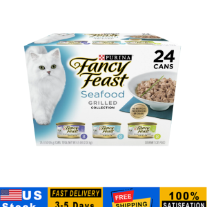 Purina Fancy Feast Grilled Seafood Gourmet Wet Cat Food Variety Pack (24) 3 oz.