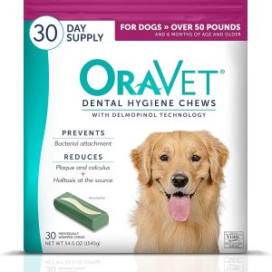 OraVet Hygiene Dental Chews for Large & Giant Dogs, over 50 lb,30 count bag