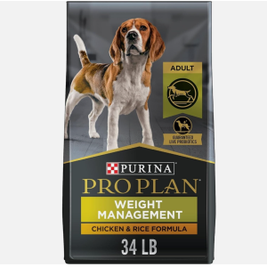 Purina Pro Plan with Probotics Weight Management Chicken Rice Formula Dog 34LB