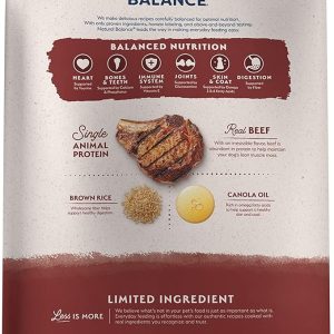 Natural Balance Limited Ingredient Adult Dry Dog Food with Healthy Grains, Beef & Brown Rice Recipe, 24 Pound (Pack of 1)