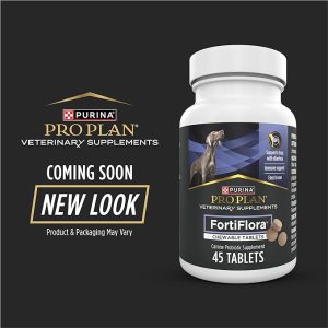 Purina Pro Plan Veterinary Supplements FortiFlora Chewable Dog Probiotic Supplement Tablets – (Pack of 4) 45 ct. Canisters