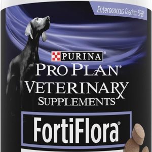 Purina Pro Plan Veterinary Supplements FortiFlora Chewable Dog Probiotic Supplement Tablets – (Pack of 4) 45 ct. Canisters