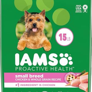 IAMS Small & Toy Breed Adult Dry Dog Food for Small Dogs with Real Chicken, 15 lb. Bag