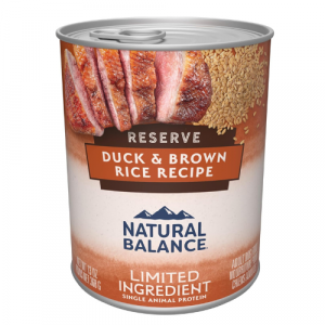 Natural Balance Limited Ingredient Adult Wet Canned Dog Food with Healthy Grains, Reserve Duck & Brown Rice Recipe, 13 Ounce (Pack of 12)